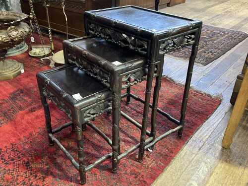 Chinese hongmu nest of three tables