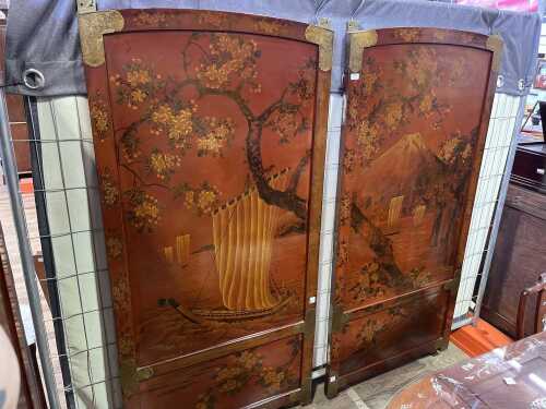 Pair of Chinese lacquer panels