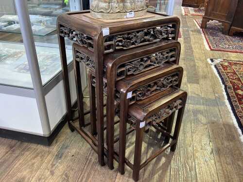 Chinese hongmu nest of four tables