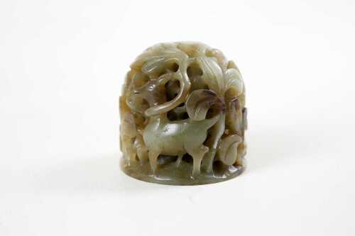 A carved jade paperweight