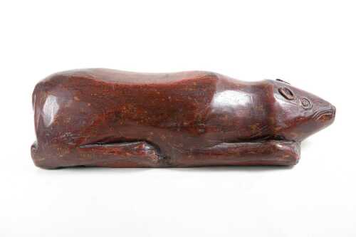 Vintage Japanese carved timber rodent