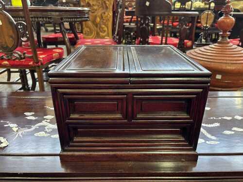 Chinese huali wood table top vanity cabinet