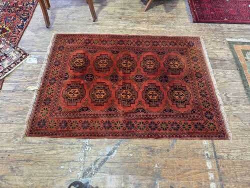 Afghan Kargahi handmade wool sun-dye rug