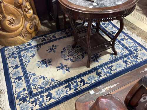 Oriental blue and cream rug