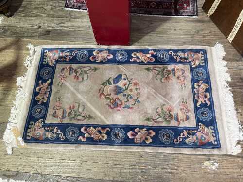 Oriental blue and cream rug