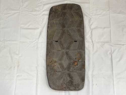 Traditional Kalam war shield. Papua New Guinea, Simbai Area, Bismarck Schrader Ranges.
