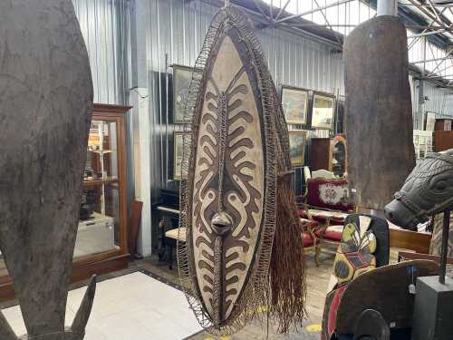 Superb traditional Keveke mask, Papua New Guinea, Papuan Gulf. Collected 1960s