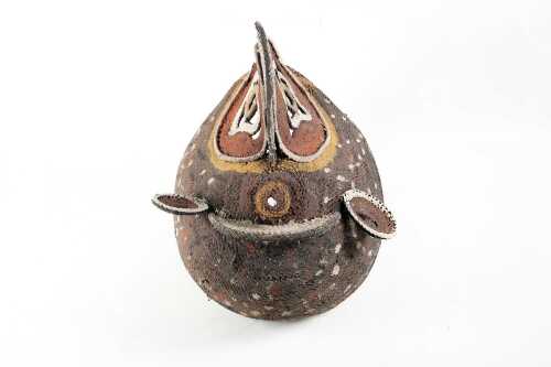 A traditional Papua New Guinea woven and painted Baba Mask.