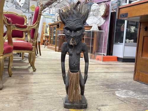 Traditional Papua New Guinea Janus-headed ancestral figure