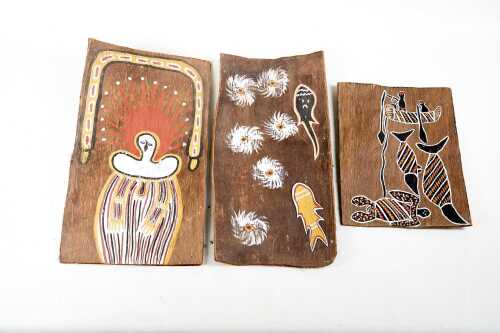 Two Indigenous bark paintings, c.1970s.