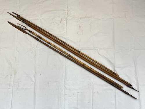 Collection of Oceanic metal-tipped hunting spears