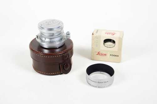 Ernst Leitz Wetzlar Summaron 35mm f3.5 Leica screw mount lens with lens hood