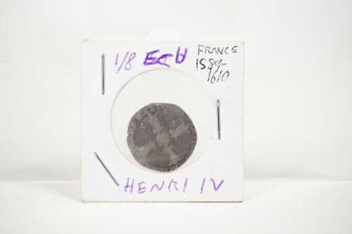 French Henri IV 1589-1610 1/8 Ecu silver coin