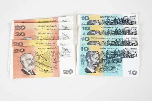 Group of Australian paper notes