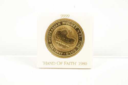 "The Hand of Faith" Australian gold coin, 1/2 oz