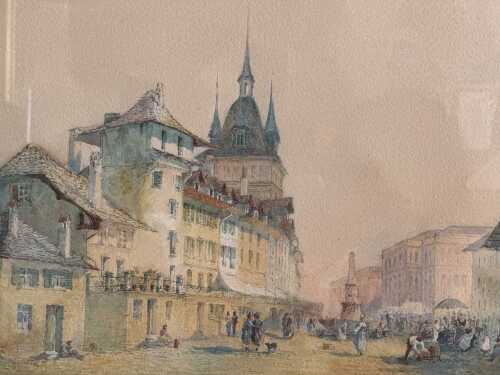 James Baker Pyre (1800-70), European street scene.