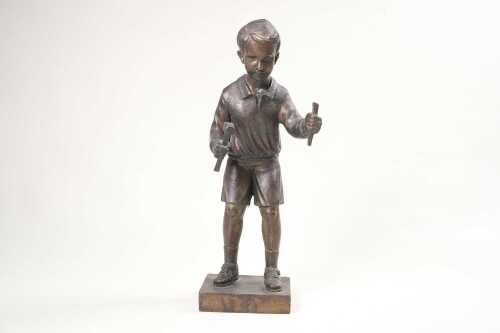 David Bromley (1960- ) The Young Sculptor. Cast bronze figure