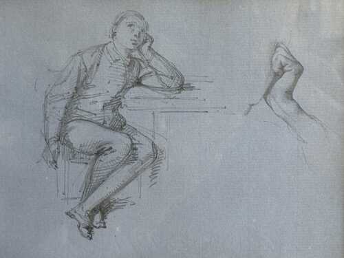 William Thomas Strutt (1825-1915), study of seated man