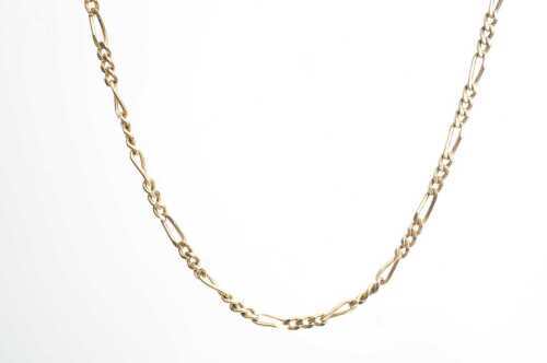 A figaro link necklace in 9ct yellow gold