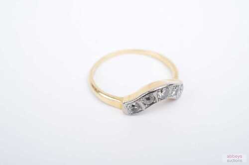 A vintage fitted eternity ring in 18ct yellow gold and platinum.