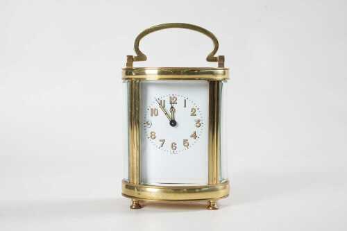 Antique French brass carriage clock