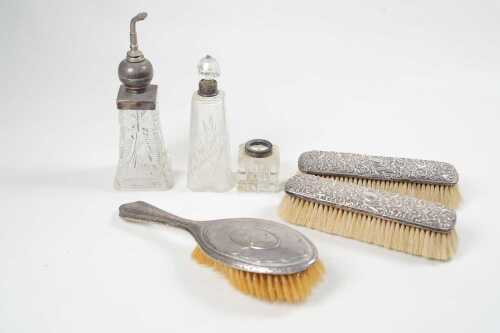 Group of English sterling silver mounted items