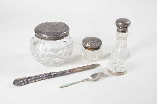 Group of sterling silver and sterling mounted pieces