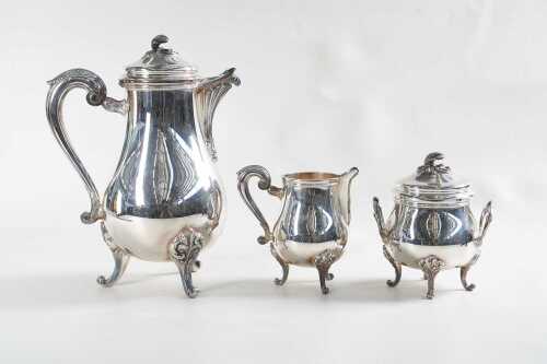 Christofle silver-plated three piece coffee service