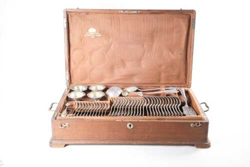 An antique Austro-Hungarian 800 silver cutlery setting for 12
