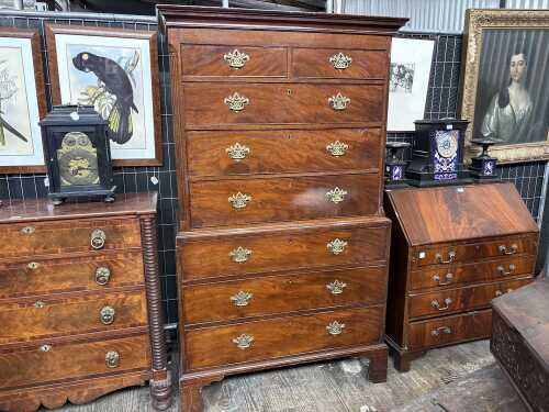 A George III mahogany chest on chest