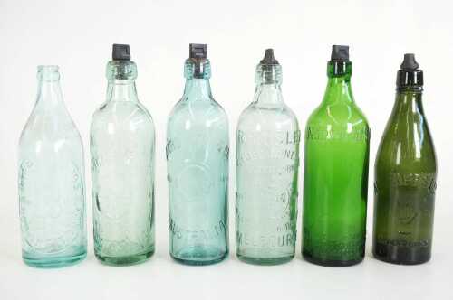 Six vintage Australian glass bottles