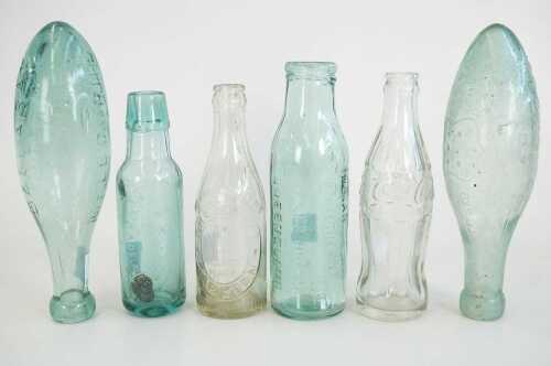 Six vintage Australian glass bottles