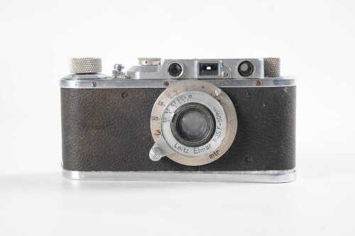 A Leica II rangefinder film camera with Leitz Elmar 50mm f3.5 lens