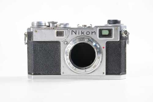 A Nikon S2 rangefinder film camera body