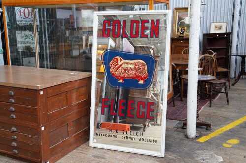 An original Golden Fleece advertising mirror
