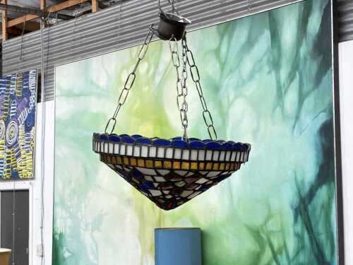 A Tiffany style leadlight pendant light