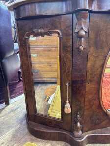 A Victorian burr walnut credenza - 3