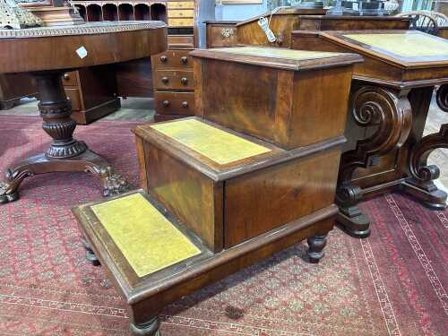 Victorian mahogany bed steps