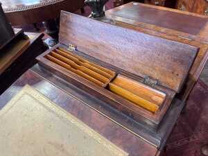 A Victorian figured walnut davenport - 3