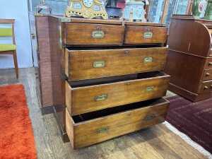 A Victorian campaign chest of drawers - 2