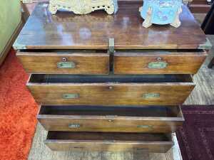 A Victorian campaign chest of drawers - 3