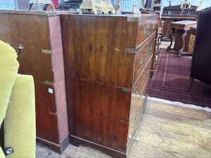 A Victorian campaign chest of drawers - 4