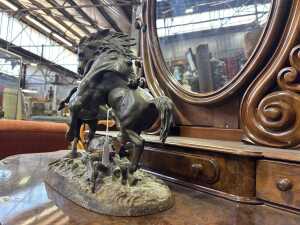 After Christopher Fratin, 'Due Cavalli', antique cast bronze and iron sculpture - 2