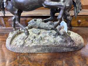 After Christopher Fratin, 'Due Cavalli', antique cast bronze and iron sculpture - 5
