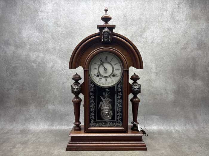 A 19th century Ansonia 'King' striking eight day mantel clock