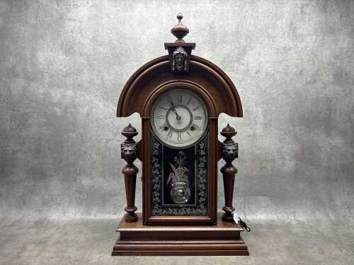 A 19th century Ansonia 'King' striking eight day mantel clock