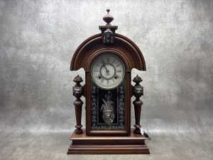 A 19th century Ansonia 'King' striking eight day mantel clock