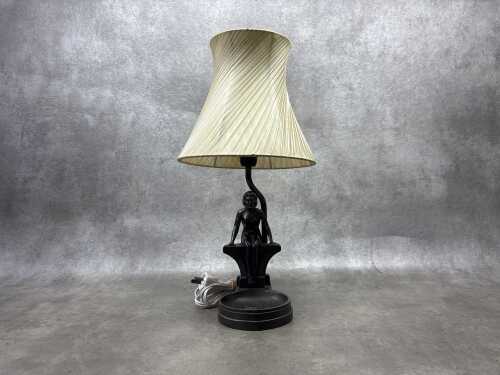 An American Art Deco cast spelter figural lamp by NuArt of New York