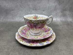 Set of six Royal Albert Serena porcelain trios - 2