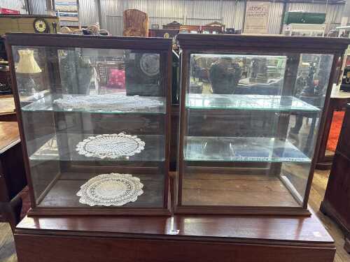 Two antique countertop display cabinets